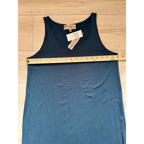 Philosophy Dresses Blue Maxi Tank Dress Sleeveless Stretch Size Large NWT - Picture 8 of 11